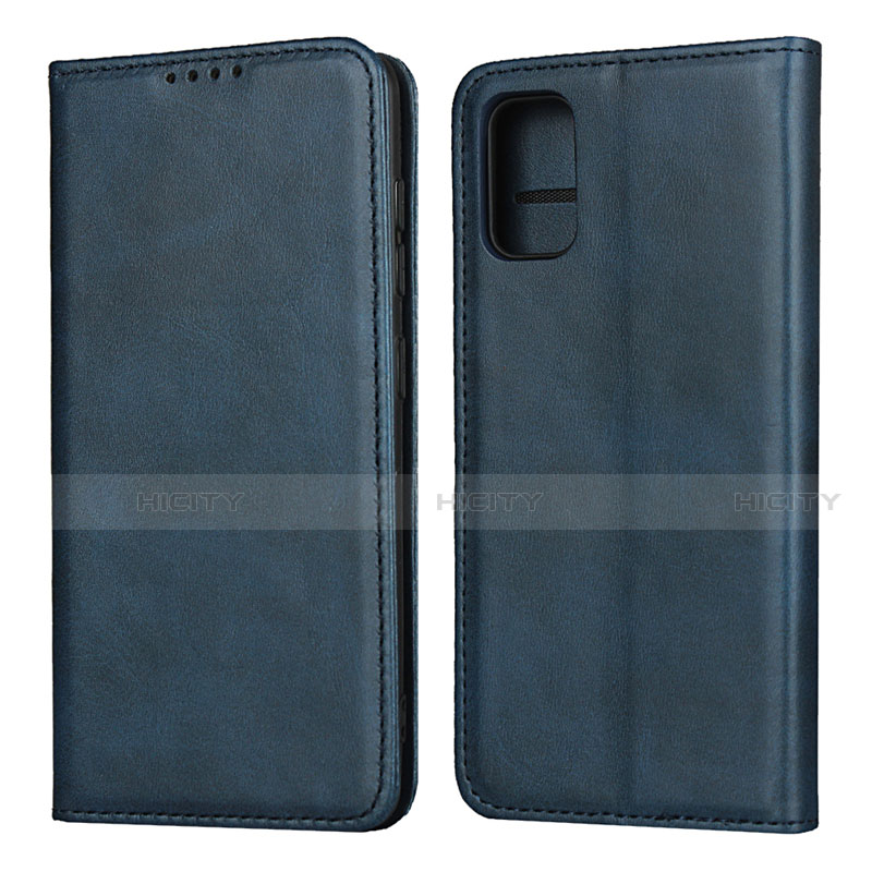 Coque Portefeuille Livre Cuir Etui Clapet L01 pour Samsung Galaxy A41 Bleu Plus