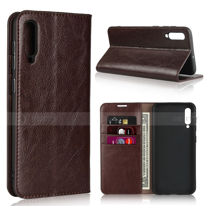 Coque Portefeuille Livre Cuir Etui Clapet L01 pour Samsung Galaxy A50 Marron Plus