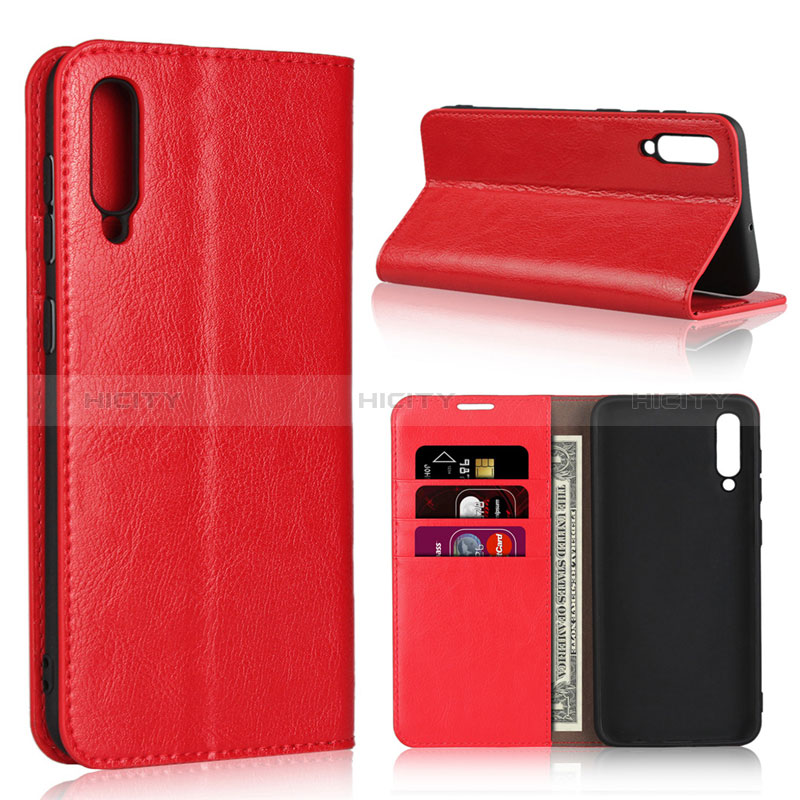 Coque Portefeuille Livre Cuir Etui Clapet L01 pour Samsung Galaxy A50S Rouge Plus