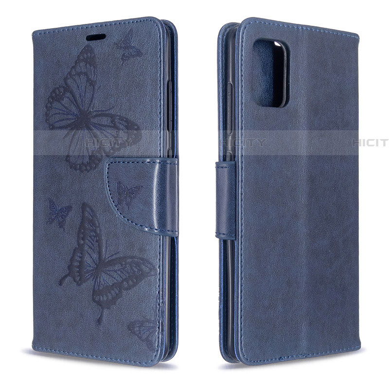 Coque Portefeuille Livre Cuir Etui Clapet L01 pour Samsung Galaxy A51 5G Bleu Plus