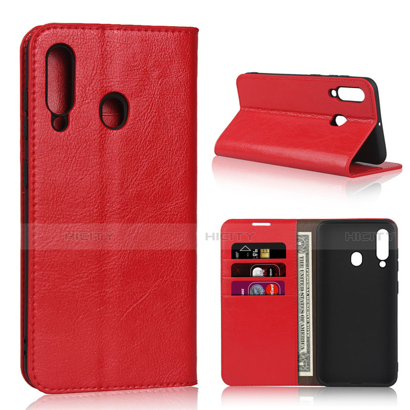 Coque Portefeuille Livre Cuir Etui Clapet L01 pour Samsung Galaxy A60 Rouge Plus