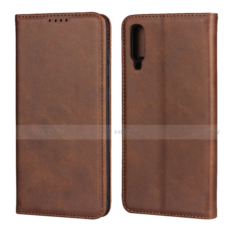 Coque Portefeuille Livre Cuir Etui Clapet L01 pour Samsung Galaxy A70 Marron Plus