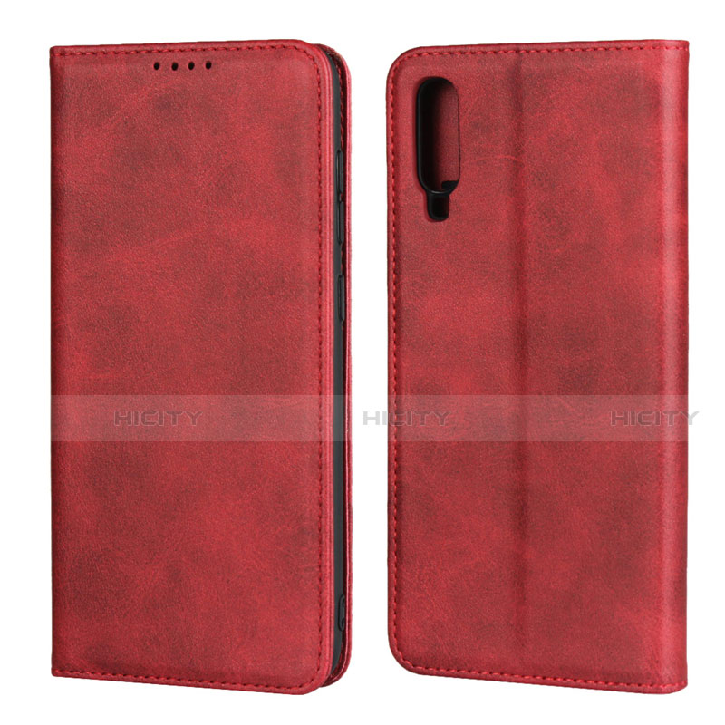 Coque Portefeuille Livre Cuir Etui Clapet L01 pour Samsung Galaxy A70 Rouge Plus