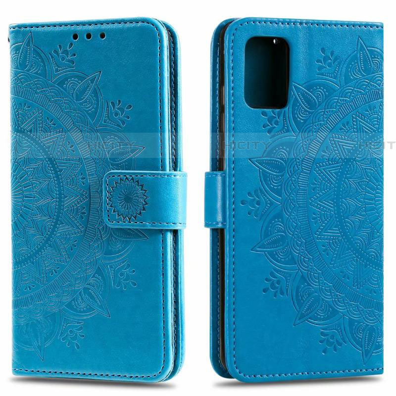 Coque Portefeuille Livre Cuir Etui Clapet L01 pour Samsung Galaxy A71 5G Bleu Ciel Plus