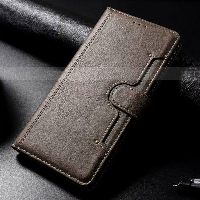 Coque Portefeuille Livre Cuir Etui Clapet L01 pour Samsung Galaxy A71 5G Gris Plus