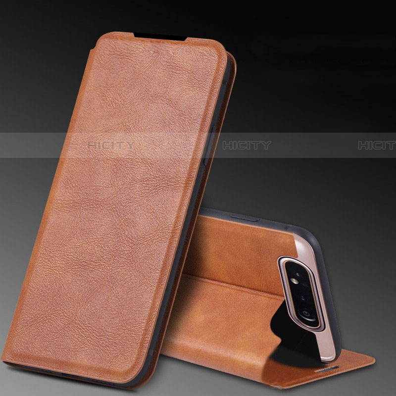 Coque Portefeuille Livre Cuir Etui Clapet L01 pour Samsung Galaxy A90 4G Orange Plus