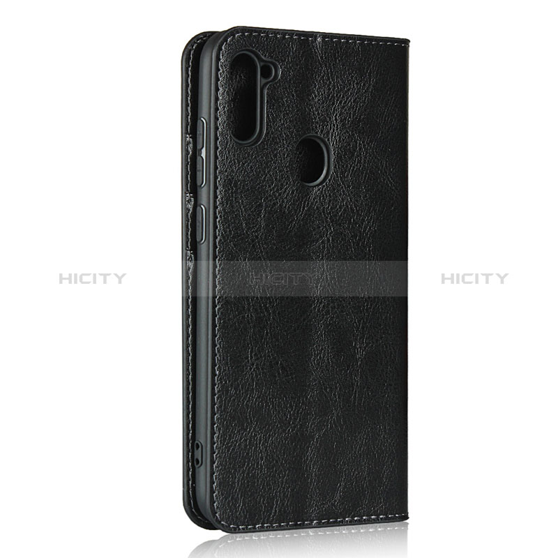 Coque Portefeuille Livre Cuir Etui Clapet L01 pour Samsung Galaxy M11 Noir Plus