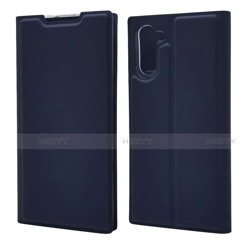 Coque Portefeuille Livre Cuir Etui Clapet L01 pour Samsung Galaxy Note 10 Bleu Plus