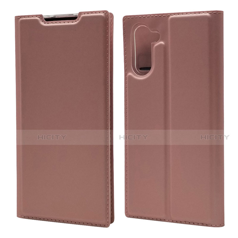 Coque Portefeuille Livre Cuir Etui Clapet L01 pour Samsung Galaxy Note 10 Or Rose Plus