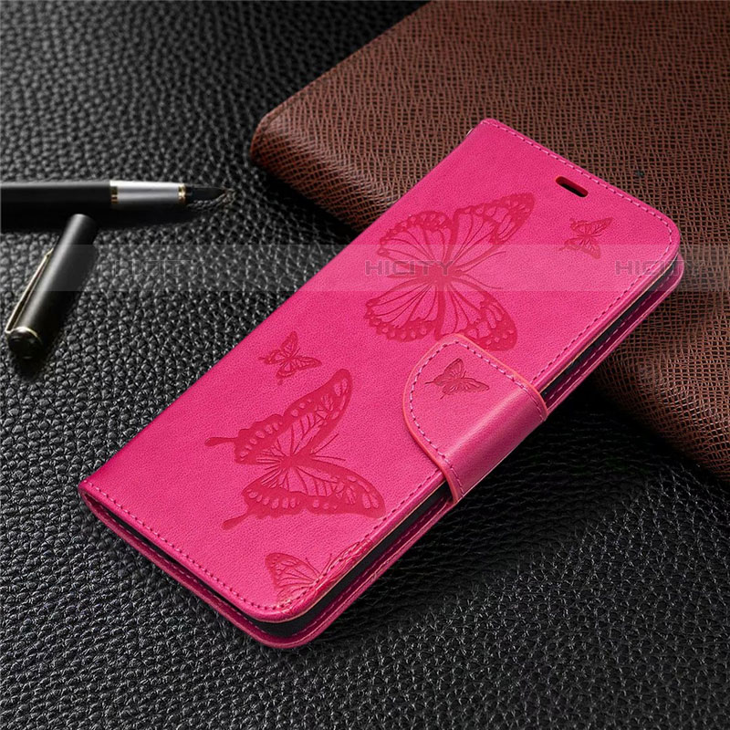 Coque Portefeuille Livre Cuir Etui Clapet L01 pour Samsung Galaxy S20 FE 4G Rose Rouge Plus