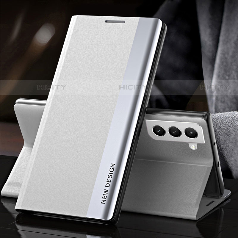 Coque Portefeuille Livre Cuir Etui Clapet L01 pour Samsung Galaxy S23 Plus 5G Blanc Plus