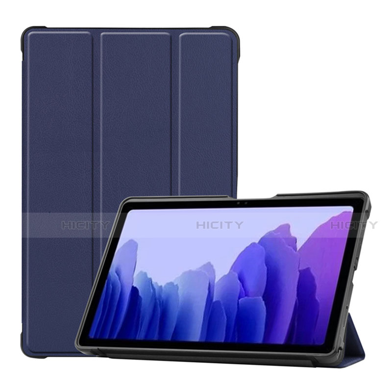 Coque Portefeuille Livre Cuir Etui Clapet L01 pour Samsung Galaxy Tab A7 4G 10.4 SM-T505 Bleu Plus