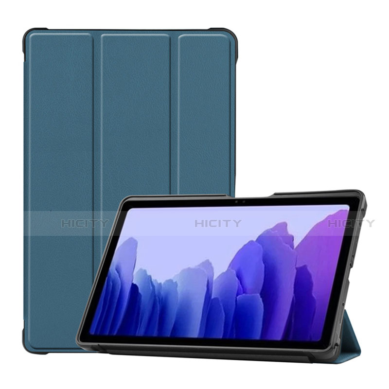 Coque Portefeuille Livre Cuir Etui Clapet L01 pour Samsung Galaxy Tab A7 4G 10.4 SM-T505 Cyan Plus