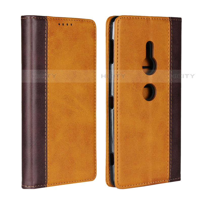 Coque Portefeuille Livre Cuir Etui Clapet L01 pour Sony Xperia XZ2 Orange Plus