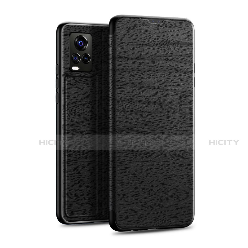 Coque Portefeuille Livre Cuir Etui Clapet L01 pour Vivo V20 Pro 5G Noir Plus