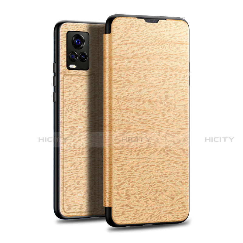 Coque Portefeuille Livre Cuir Etui Clapet L01 pour Vivo V20 Pro 5G Or Plus