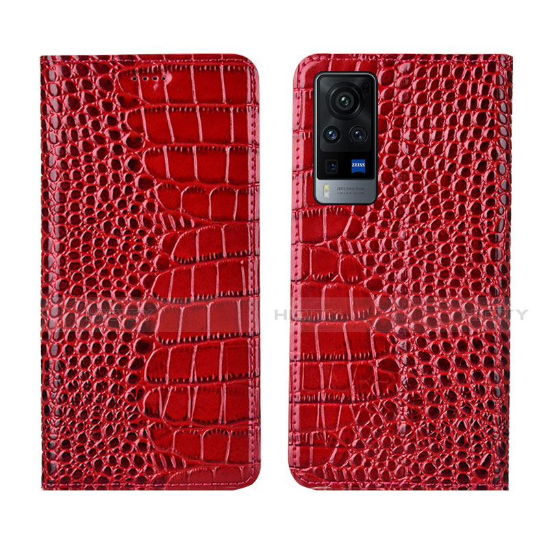 Coque Portefeuille Livre Cuir Etui Clapet L01 pour Vivo X60T 5G Rouge Plus