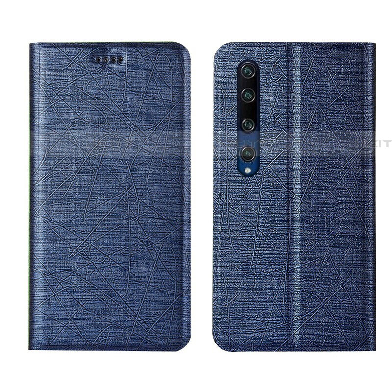 Coque Portefeuille Livre Cuir Etui Clapet L01 pour Xiaomi Mi 10 Bleu Plus