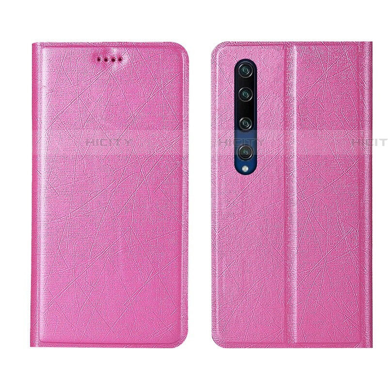 Coque Portefeuille Livre Cuir Etui Clapet L01 pour Xiaomi Mi 10 Rose Plus