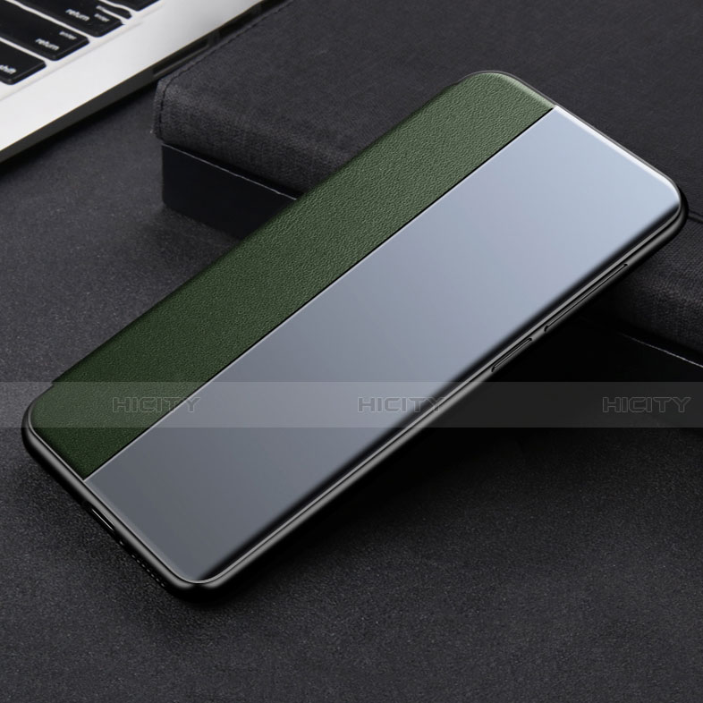 Coque Portefeuille Livre Cuir Etui Clapet L01 pour Xiaomi Mi 11 Lite 4G Vert Nuit Plus