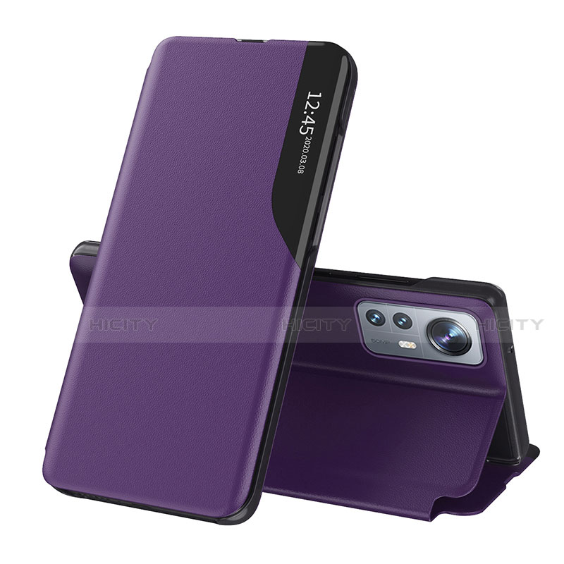 Coque Portefeuille Livre Cuir Etui Clapet L01 pour Xiaomi Mi 12 5G Violet Plus