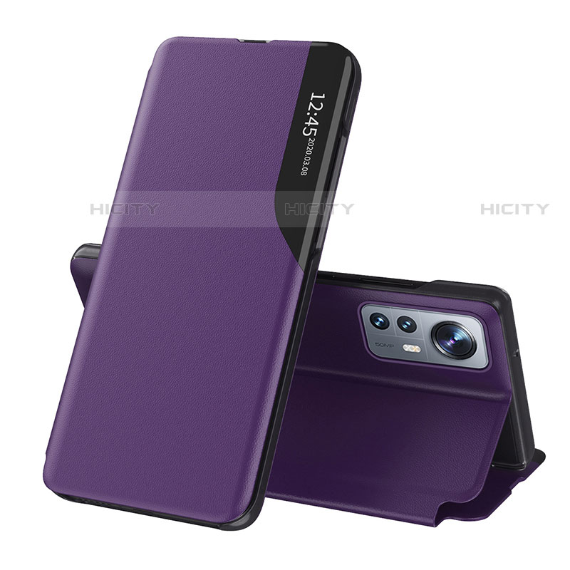 Coque Portefeuille Livre Cuir Etui Clapet L01 pour Xiaomi Mi 12 Pro 5G Violet Plus