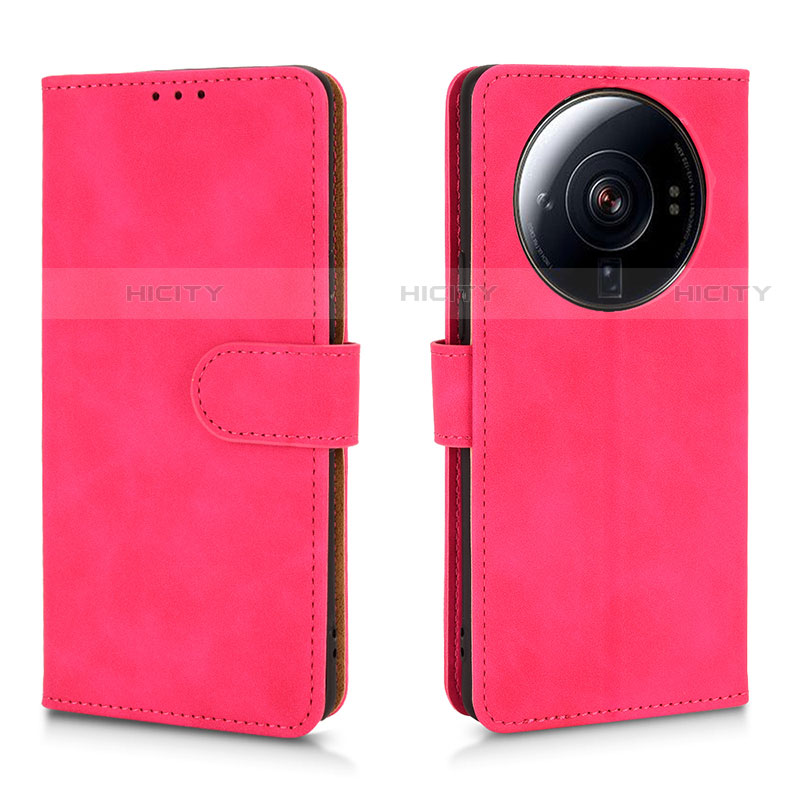 Coque Portefeuille Livre Cuir Etui Clapet L01 pour Xiaomi Mi 12S Ultra 5G Rose Rouge Plus