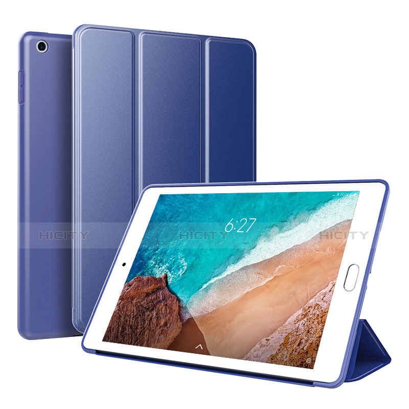 Coque Portefeuille Livre Cuir Etui Clapet L01 pour Xiaomi Mi Pad 4 Plus 10.1 Bleu Plus