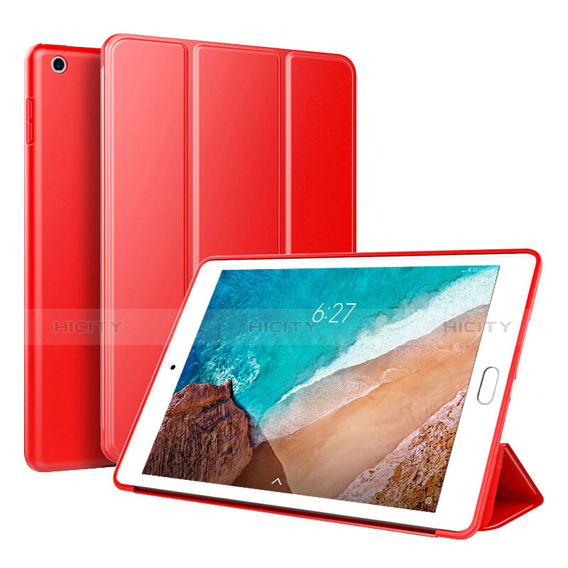 Coque Portefeuille Livre Cuir Etui Clapet L01 pour Xiaomi Mi Pad 4 Plus 10.1 Rouge Plus