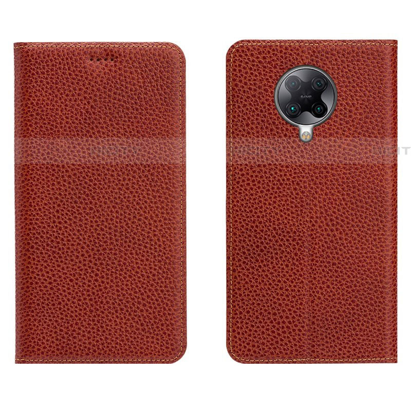 Coque Portefeuille Livre Cuir Etui Clapet L01 pour Xiaomi Poco F2 Pro Marron Plus