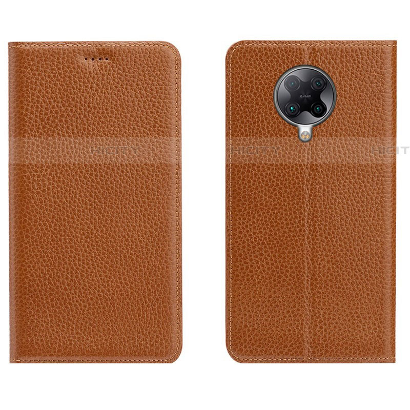 Coque Portefeuille Livre Cuir Etui Clapet L01 pour Xiaomi Poco F2 Pro Orange Plus