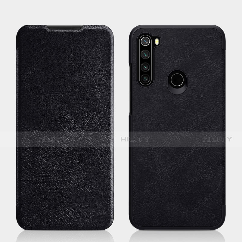 Coque Portefeuille Livre Cuir Etui Clapet L01 pour Xiaomi Redmi Note 8 (2021) Noir Plus