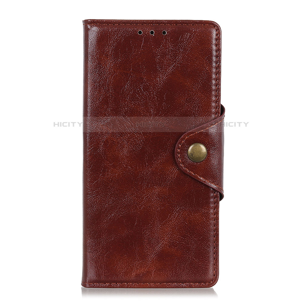 Coque Portefeuille Livre Cuir Etui Clapet L01 pour Xiaomi Redmi Note 9S Marron Plus