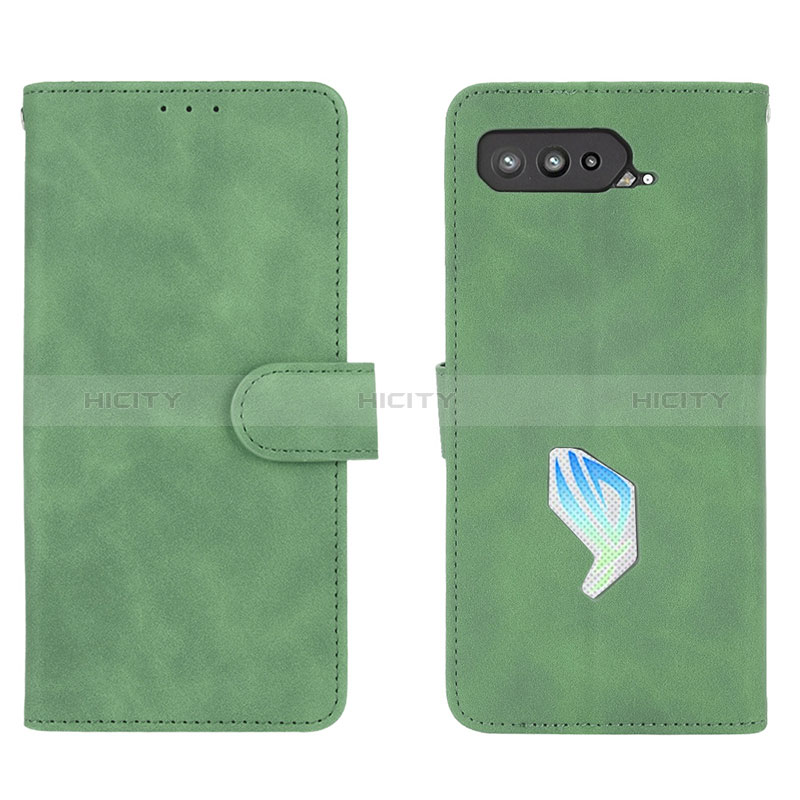 Coque Portefeuille Livre Cuir Etui Clapet L01Z pour Asus ROG Phone 5 Pro Vert Plus