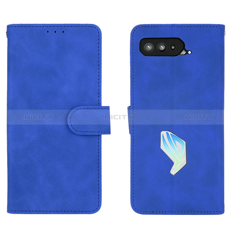 Coque Portefeuille Livre Cuir Etui Clapet L01Z pour Asus ROG Phone 5 Ultimate Bleu Plus