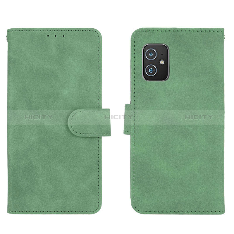 Coque Portefeuille Livre Cuir Etui Clapet L01Z pour Asus Zenfone 8 ZS590KS Vert Plus