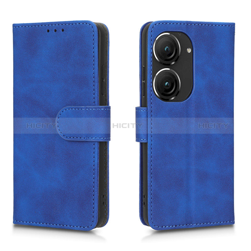 Coque Portefeuille Livre Cuir Etui Clapet L01Z pour Asus Zenfone 9 Bleu Plus