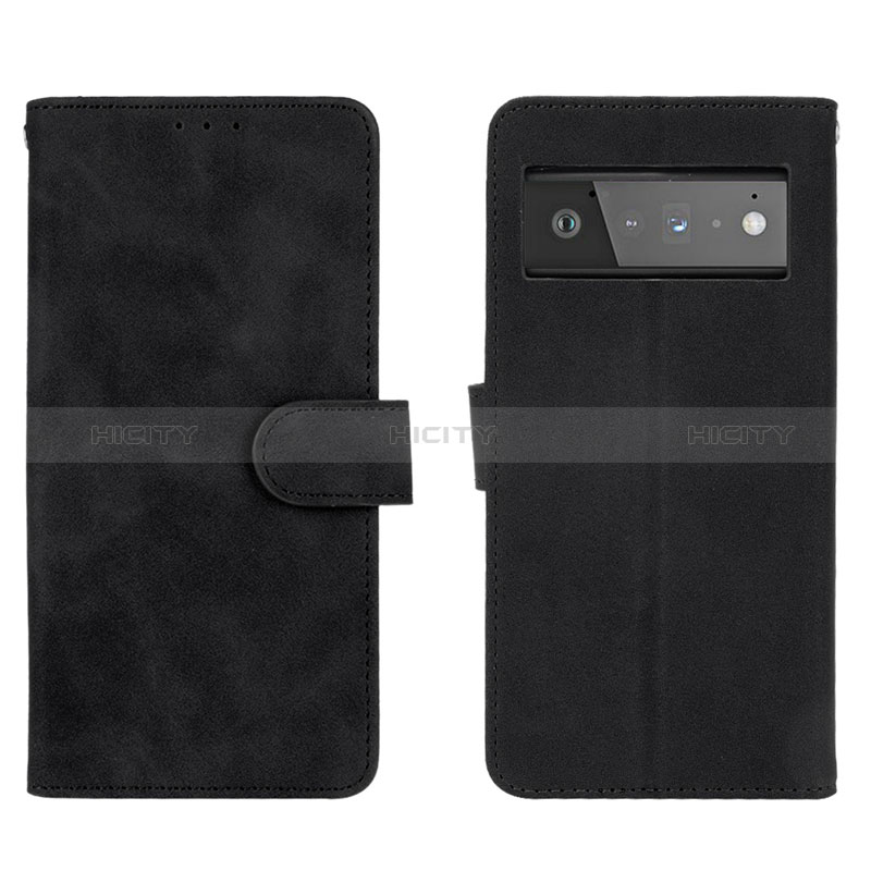 Coque Portefeuille Livre Cuir Etui Clapet L01Z pour Google Pixel 6 5G Noir Plus