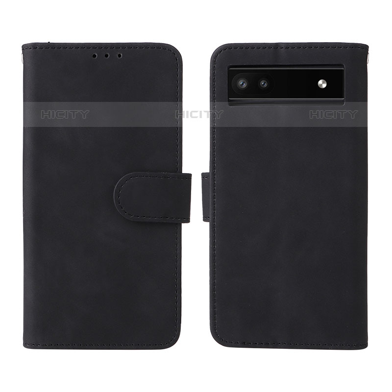 Coque Portefeuille Livre Cuir Etui Clapet L01Z pour Google Pixel 6a 5G Noir Plus