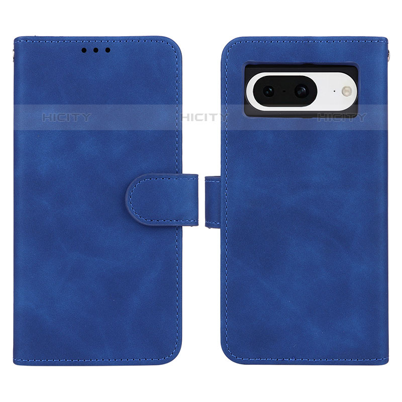 Coque Portefeuille Livre Cuir Etui Clapet L01Z pour Google Pixel 8 5G Bleu Plus