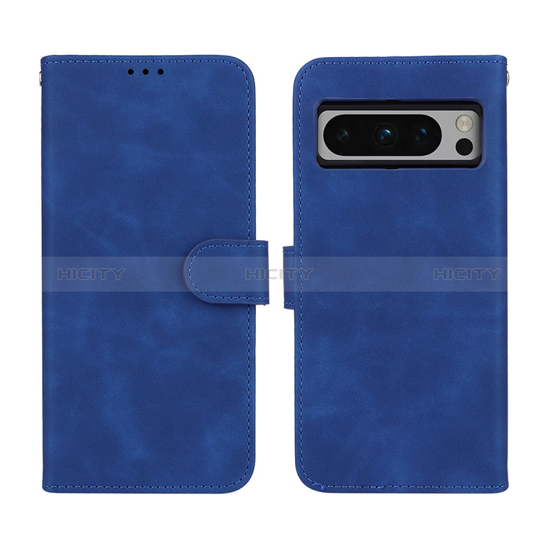 Coque Portefeuille Livre Cuir Etui Clapet L01Z pour Google Pixel 8 Pro 5G Bleu Plus