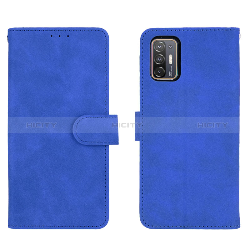 Coque Portefeuille Livre Cuir Etui Clapet L01Z pour HTC Desire 21 Pro 5G Bleu Plus