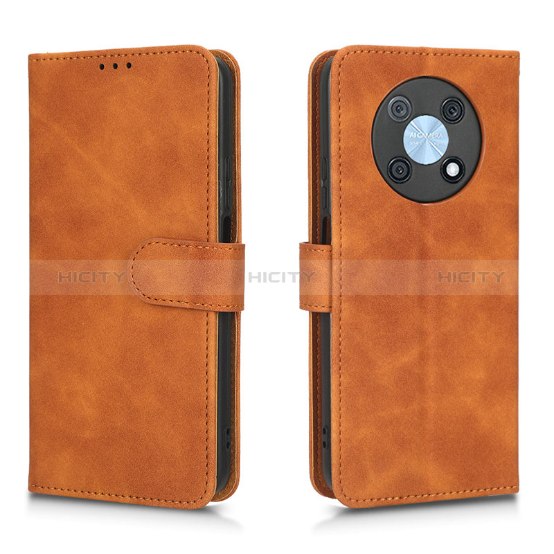 Coque Portefeuille Livre Cuir Etui Clapet L01Z pour Huawei Enjoy 50 Pro Marron Plus