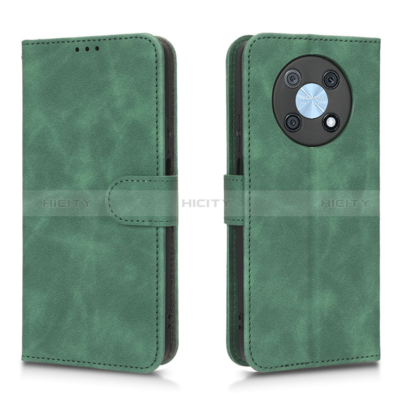 Coque Portefeuille Livre Cuir Etui Clapet L01Z pour Huawei Enjoy 50 Pro Vert Plus