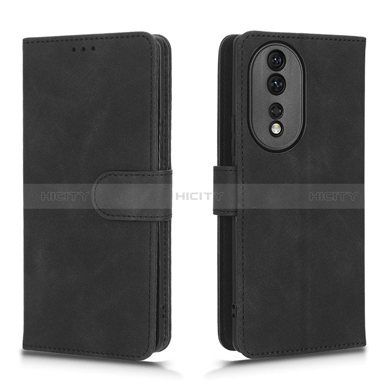 Coque Portefeuille Livre Cuir Etui Clapet L01Z pour Huawei Honor 80 5G Noir Plus