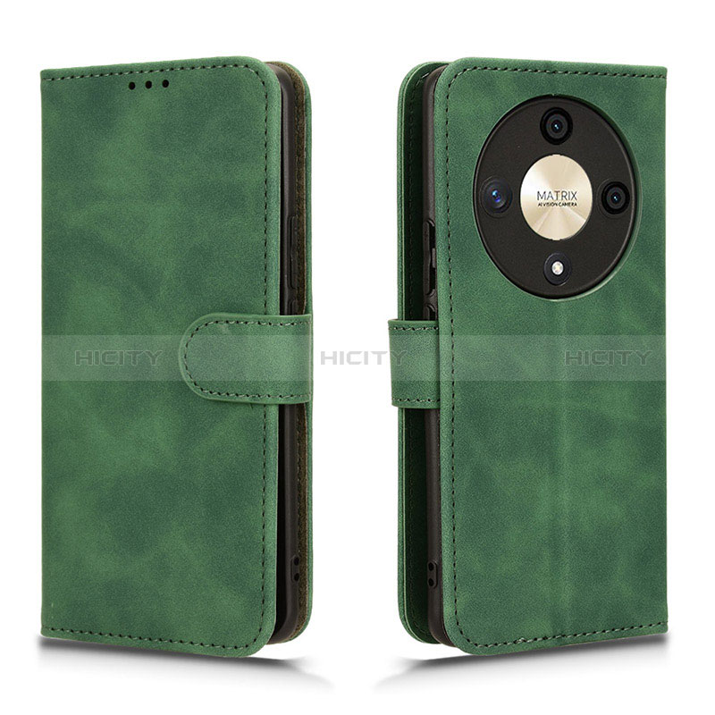 Coque Portefeuille Livre Cuir Etui Clapet L01Z pour Huawei Honor Magic6 Lite 5G Vert Plus