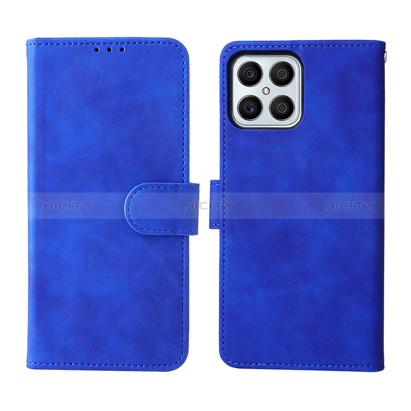 Coque Portefeuille Livre Cuir Etui Clapet L01Z pour Huawei Honor X8 4G Bleu Plus