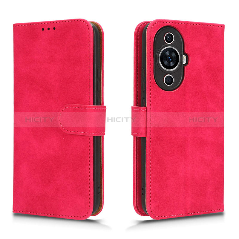 Coque Portefeuille Livre Cuir Etui Clapet L01Z pour Huawei Nova 11 Rose Rouge Plus