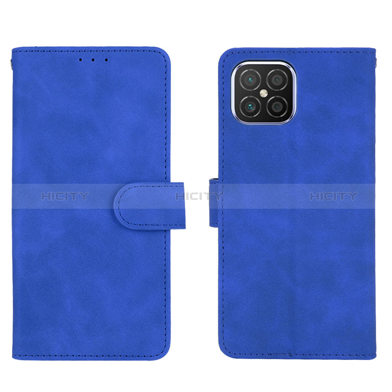 Coque Portefeuille Livre Cuir Etui Clapet L01Z pour Huawei Nova 8 SE 4G Bleu Plus