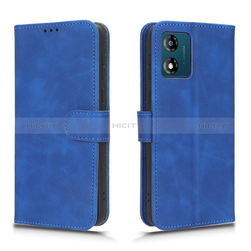 Coque Portefeuille Livre Cuir Etui Clapet L01Z pour Motorola Moto E13 Bleu Plus